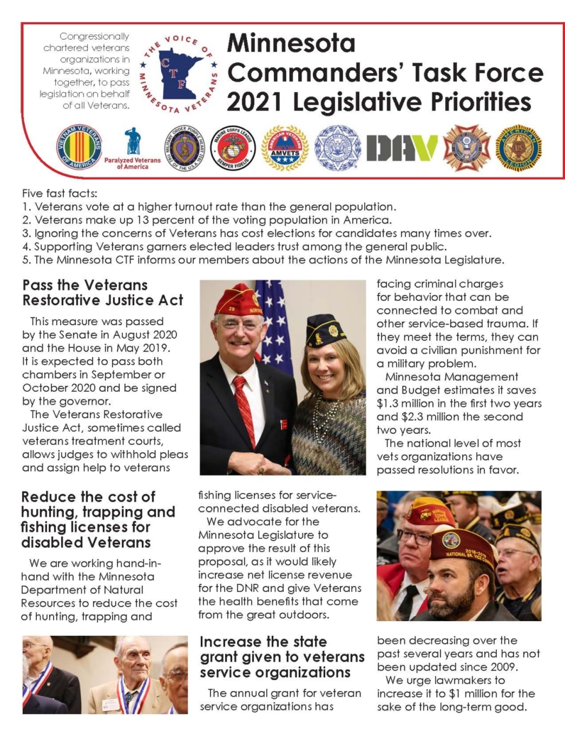 Minnesota Commanders' Task Force Legislative Agenda 2021